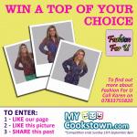 The rules for entering the win a free top competition on Facebook sponsored by Fashion for U